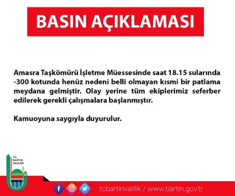 Bartın Amasra'da maden ocağında patlama! Yer altında işçiler var!